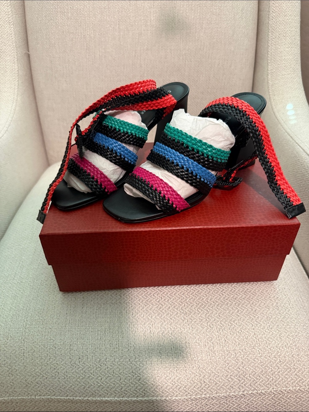 Women’s Rinata Multicolor Braided Strap Sandals